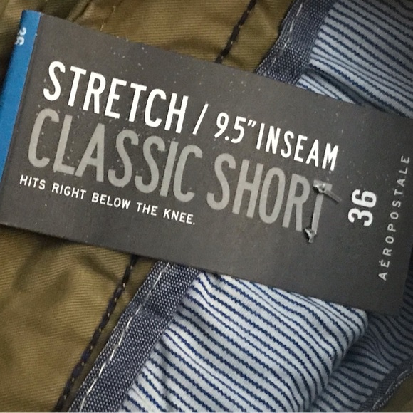 NWT $45 Men’s AERO Stretch Reflex Twill Classic Shorts Flat Front 9.5” Inseam 36 - Picture 2 of 5